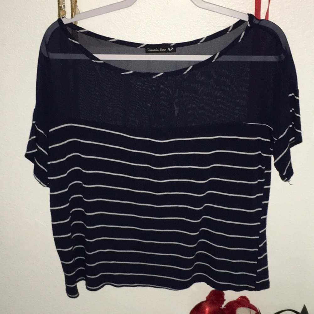 Blue and white striped shirt